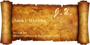 Janki Ulrika névjegykártya